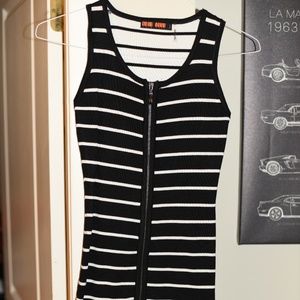 Striped 'N Zipped Knit Bodycon Dress
